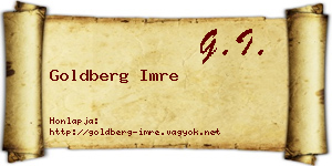 Goldberg Imre névjegykártya