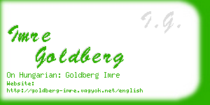imre goldberg business card